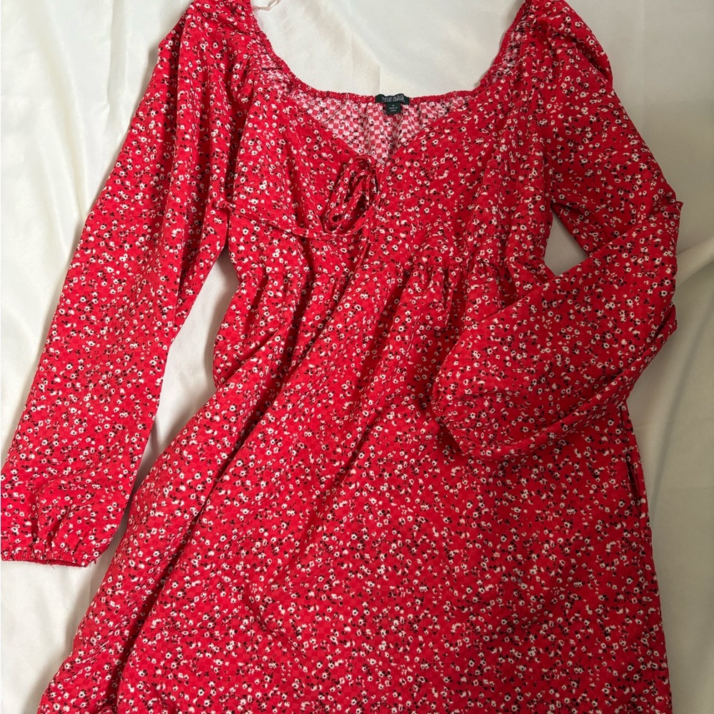 Floral Red Dress